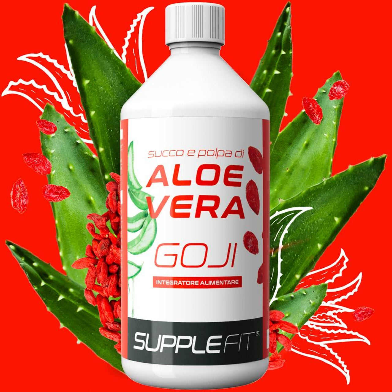 JUS ET PULPE D’ALOE VERA AVEC du GOJI 1 LITRO