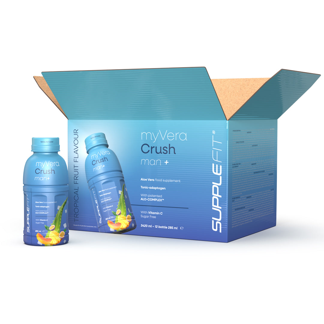 MYVERA CRUSH Man + | Complément alimentaire en bouteille unidose de 285 ml (6 bouteilles) - 1710 ml